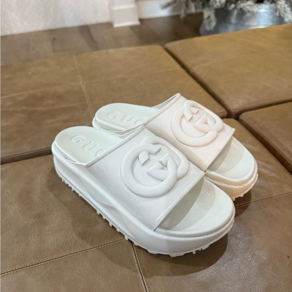 Gucci Ivory Platform Sandals